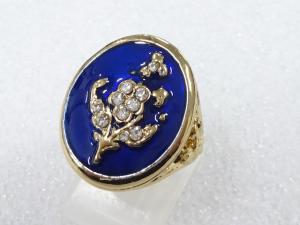 エナメル　クリスタル　指輪(9.5号)